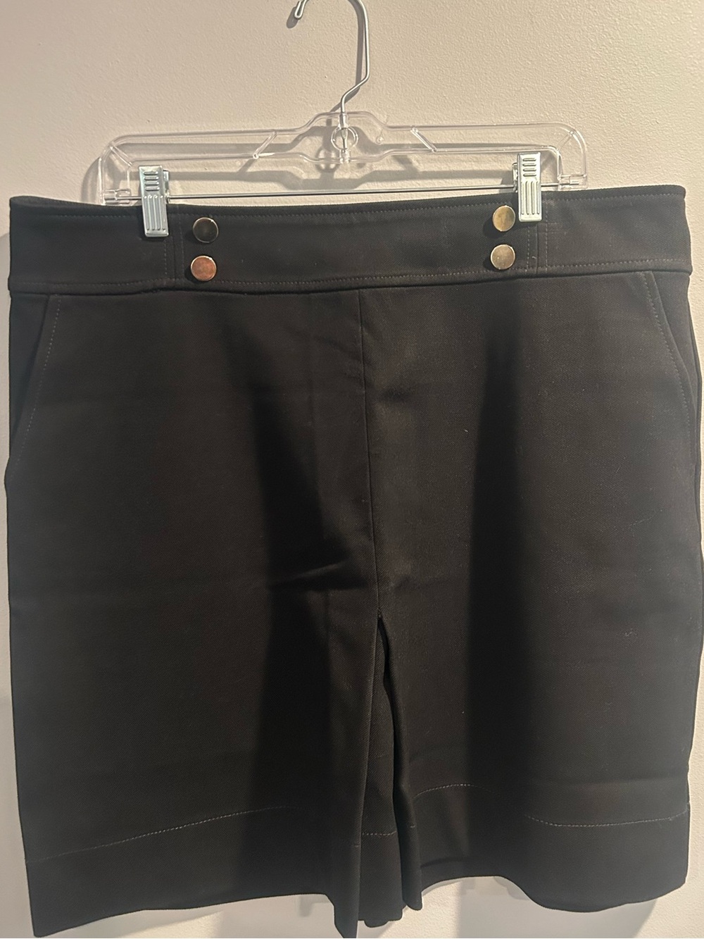 Ann Taylor Black Women’s Skirt with Gold-Tone Buttons